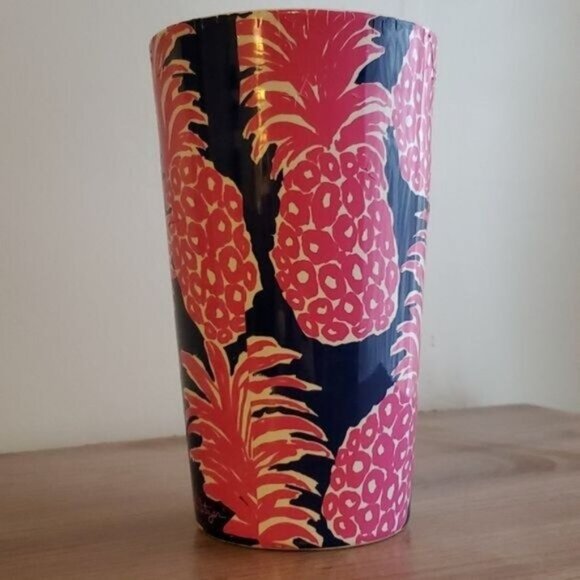 Lilly Pulitzer Ceramic Coffee Travel Mug Cup Pink Pineapple Blue 14 OZ - Picture 5 of 12
